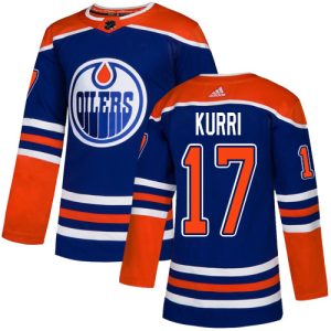 Exquisite Adidas Oilers #17 Jari Kurri Royal Blue Alternate Authentic Stitched NHL Jersey