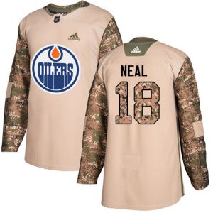 Exceptional Adidas Oilers #18 James Neal Camo Authentic 2017 Veterans Day Stitched NHL Jersey