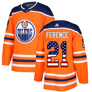 Magnificent Adidas Oilers #21 Andrew Ference Orange Home Authentic USA Flag Stitched Youth NHL Jersey