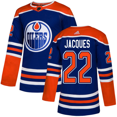 Superior Adidas Oilers #22 Jean Francois Jacques Royal Blue Alternate Authentic Stitched NHL Jersey