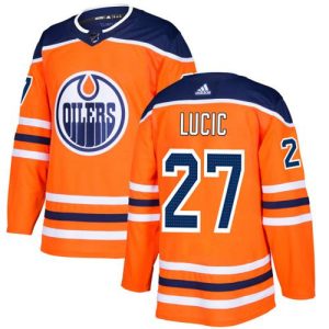 Superior Adidas Oilers #27 Milan Lucic Orange Home Authentic Stitched Youth NHL Jersey
