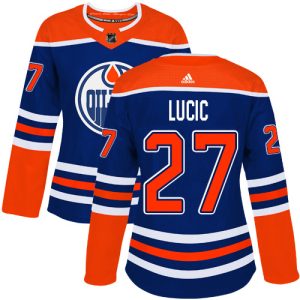 First - rate Adidas Oilers #27 Milan Lucic Royal Alternate Authentic Women's Stitched NHL Jersey