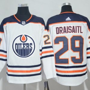 Outstanding Adidas Oilers #29 Leon Draisaitl White Road Authentic Stitched NHL Jersey