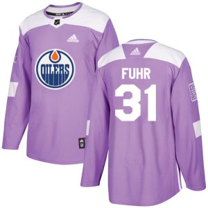 Superior Adidas Oilers #31 Grant Fuhr Purple Authentic Fights Cancer Stitched NHL Jersey