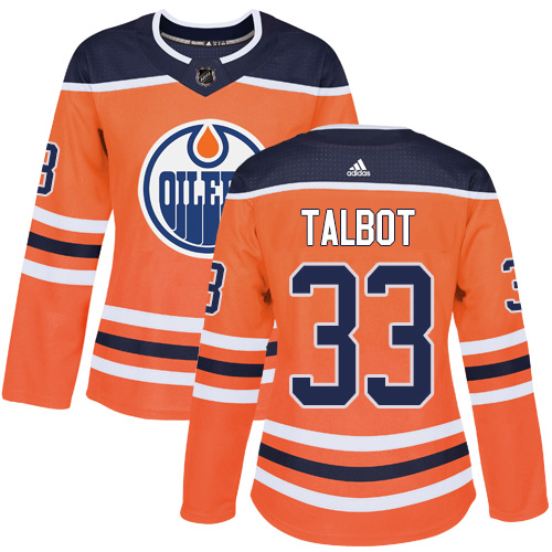 Exceptional Adidas Oilers #33 Cam Talbot Orange Home Authentic Women's Stitched NHL Jersey