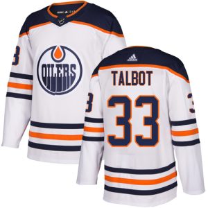 Exquisite Adidas Oilers #33 Cam Talbot White Road Authentic Stitched Youth NHL Jersey
