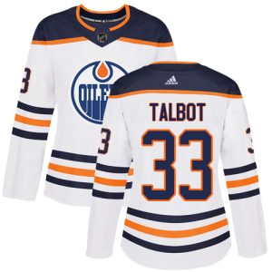Superior Adidas Oilers #33 Cam Talbot White Road Authentic Women's Stitched NHL Jersey