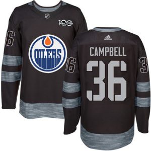 Superior Adidas Oilers #36 Jack Campbell Black 1917 2017 100th Anniversary Stitched NHL Jersey