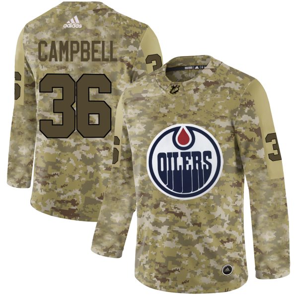 Magnificent Adidas Oilers #36 Jack Campbell Camo Authentic Stitched NHL Jersey