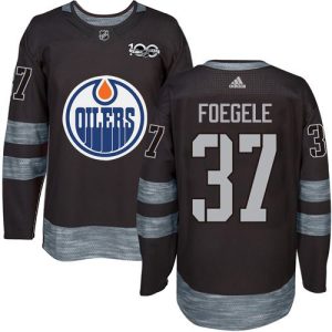 First - rate Adidas Oilers #37 Warren Foegele Black 1917 2017 100th Anniversary Stitched Youth NHL Jersey