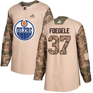 Splendid Adidas Oilers #37 Warren Foegele Camo Authentic 2017 Veterans Day Stitched NHL Jersey