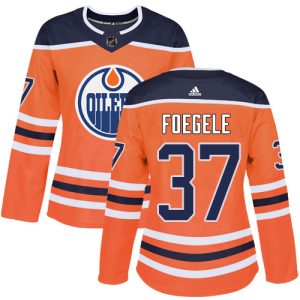 Superior Adidas Oilers #37 Warren Foegele Orange Home Authentic Women's Stitched NHL Jersey