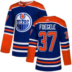 Exceptional Adidas Oilers #37 Warren Foegele Royal Alternate Authentic Stitched NHL Jersey