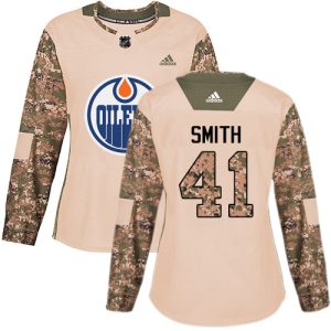 Superior Adidas Oilers #41 Mike Smith Camo Authentic 2017 Veterans Day Women's Stitched NHL Jersey