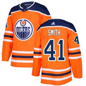 Stunning Adidas Oilers #41 Mike Smith Orange Home Authentic Stitched Youth NHL Jersey