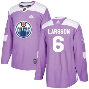 Superior Adidas Oilers #6 Adam Larsson Purple Authentic Fights Cancer Stitched NHL Jersey