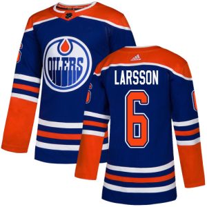 Exceptional Adidas Oilers #6 Adam Larsson Royal Blue Alternate Authentic Stitched NHL Jersey
