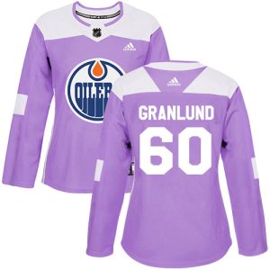 Outstanding Adidas Oilers #60 Markus Granlund Purple Authentic Fights Cancer Women's Stitched NHL Jersey