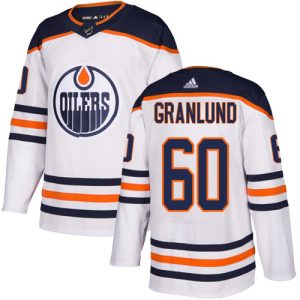 Stunning Adidas Oilers #60 Markus Granlund White Road Authentic Stitched Youth NHL Jersey