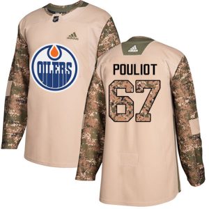 Gorgeous Adidas Oilers #67 Benoit Pouliot Camo Authentic 2017 Veterans Day Stitched NHL Jersey
