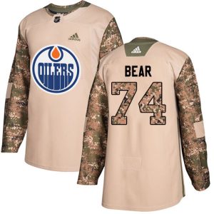 Exquisite Adidas Oilers #74 Ethan Bear Camo Authentic 2017 Veterans Day Stitched NHL Jersey