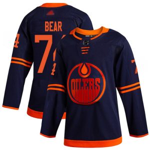 Exceptional Adidas Oilers #74 Ethan Bear Navy Alternate Authentic Stitched NHL Jersey