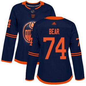 Exceptional Adidas Oilers #74 Ethan Bear Navy Alternate Authentic Women's Stitched NHL Jersey