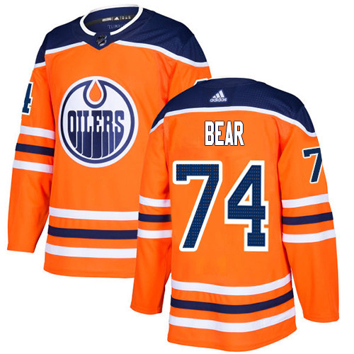 Exquisite Adidas Oilers #74 Ethan Bear Orange Home Authentic Stitched Youth NHL Jersey