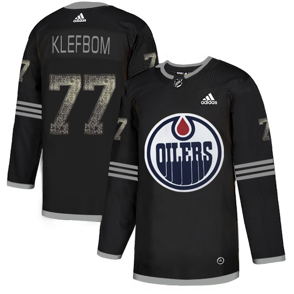Exquisite Adidas Oilers #77 Oscar Klefbom Black Authentic Classic Stitched NHL Jersey