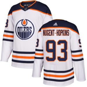 Outstanding Adidas Oilers #93 Ryan Nugent Hopkins White Road Authentic Stitched NHL Jersey