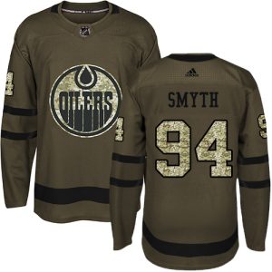 Splendid Adidas Oilers #94 Ryan Smyth Green Salute to Service Stitched NHL Jersey