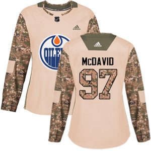 Exceptional Adidas Oilers #97 Connor McDavid Camo Authentic 2017 Veterans Day Women's Stitched NHL Jersey
