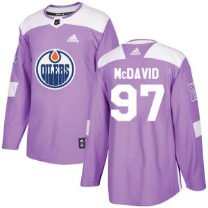Gorgeous Adidas Oilers #97 Connor McDavid Purple Authentic Fights Cancer Stitched NHL Jersey