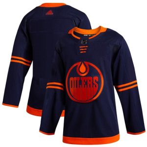 Stunning Adidas Oilers Blank Navy Alternate Authentic Stitched NHL Jersey