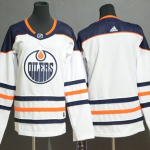 Magnificent Adidas Oilers Blank White Road Authentic Stitched Youth NHL Jersey