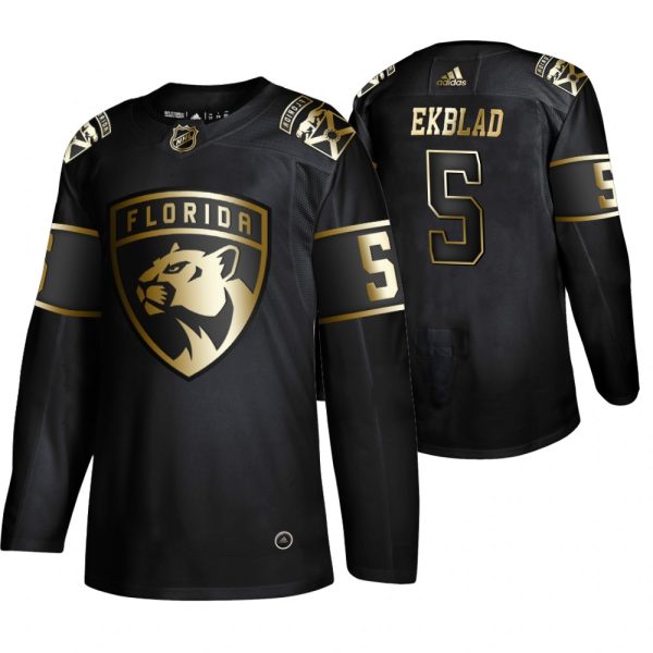 Exquisite Adidas Panthers #5 Aaron_Ekblad Men's 2019 Black Golden Edition Authentic Stitched NHL Jersey