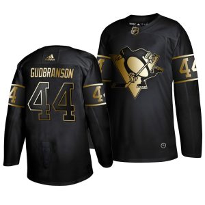Splendid Adidas Penguins #44 Erik Gudbranson Men's 2019 Black Golden Edition Authentic Stitched NHL Jersey