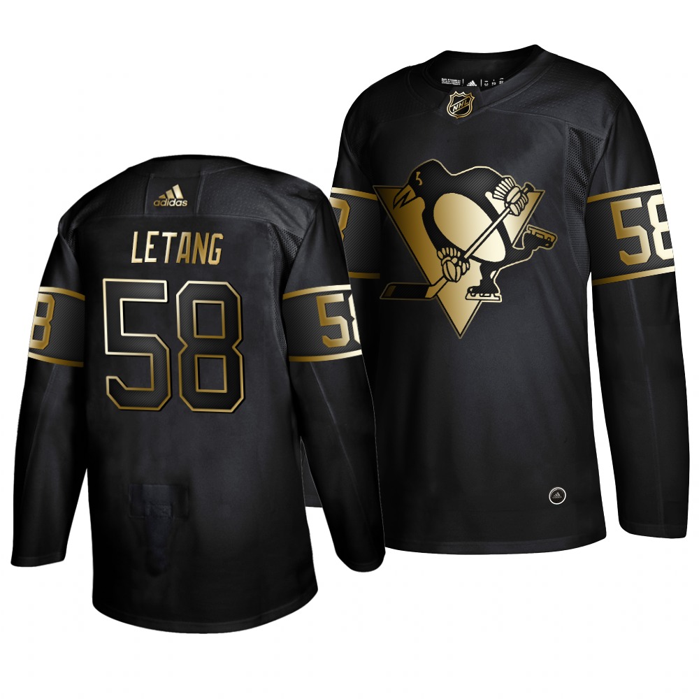 Superior Adidas Penguins #58 Kris Letang Men's 2019 Black Golden Edition Authentic Stitched NHL Jersey