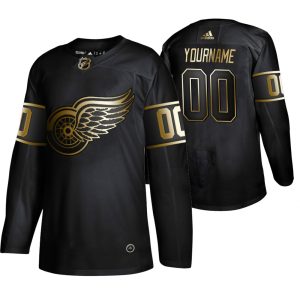 Gorgeous Adidas Red Wings Custom Men's 2019 Black Golden Edition Authentic Stitched NHL Jersey