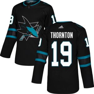 Premium Adidas Sharks #19 Joe Thornton Black Alternate Authentic Stitched Youth NHL Jersey