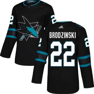 Superior Adidas Sharks #22 Jonny Brodzinski Black Alternate Authentic Stitched NHL Jersey