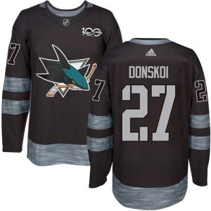 Stunning Adidas Sharks #27 Joonas Donskoi Black 1917 2017 100th Anniversary Stitched NHL Jersey