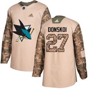 Outstanding Adidas Sharks #27 Joonas Donskoi Camo Authentic 2017 Veterans Day Stitched NHL Jersey