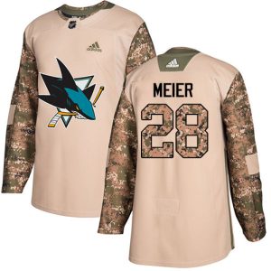 Superior Adidas Sharks #28 Timo Meier Camo Authentic 2017 Veterans Day Stitched NHL Jersey