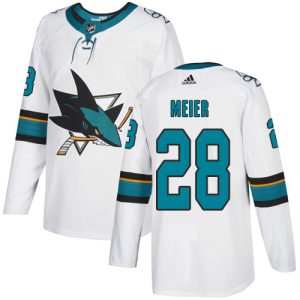 Exquisite Adidas Sharks #28 Timo Meier White Road Authentic Stitched Youth NHL Jersey