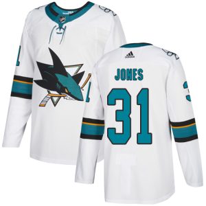 Superior Adidas Sharks #31 Martin Jones White Road Authentic Stitched Youth NHL Jersey