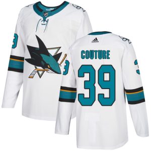 Exquisite Adidas Sharks #39 Logan Couture White Road Authentic Stitched Youth NHL Jersey