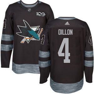 Exquisite Adidas Sharks #4 Brenden Dillon Black 1917 2017 100th Anniversary Stitched NHL Jersey