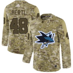 Outstanding Adidas Sharks #48 Tomas Hertl Camo Authentic Stitched NHL Jersey