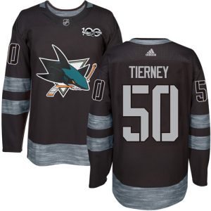 Splendid Adidas Sharks #50 Chris Tierney Black 1917 2017 100th Anniversary Stitched NHL Jersey